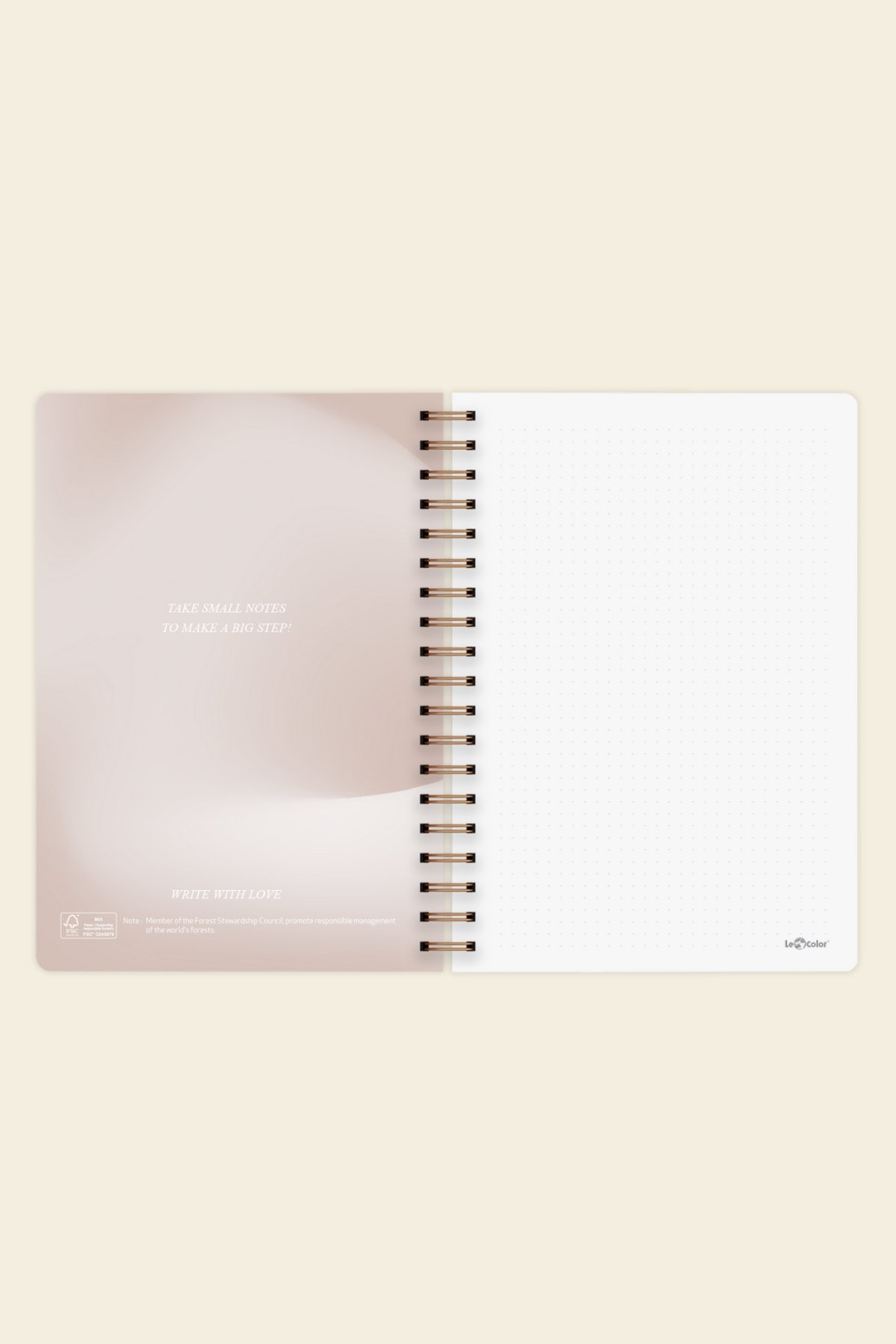 Le Color Noktalı Bullet Journal Pro Defter Rose Gold