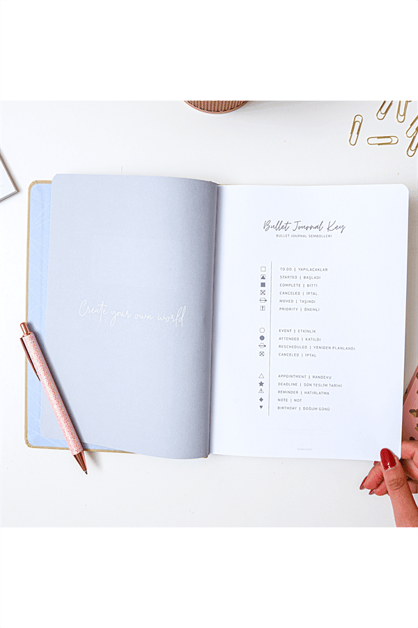 17x24 Keten Noktalı Bullet Journal Defter Penguen