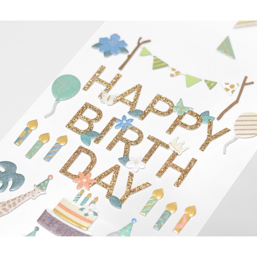 Midori Paper Craft Sticker Çıkartma - doğum günü, hayvan deseni
