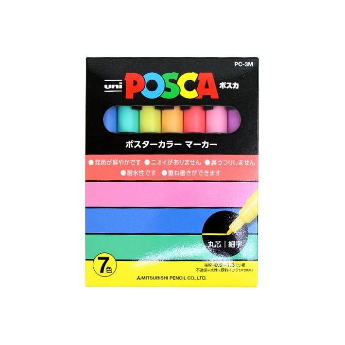 Uni Posca PC-3M7C 7'Lİ Pastel Renkler Marker Seti