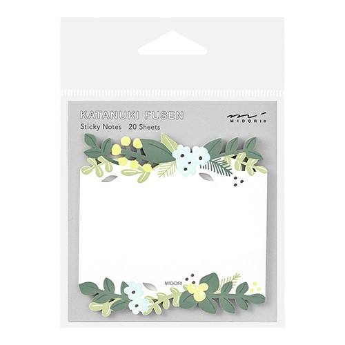 Midori Katanuki Fusen Sticky Notes Yapışkan not 20 yaprak - Yaprak desen