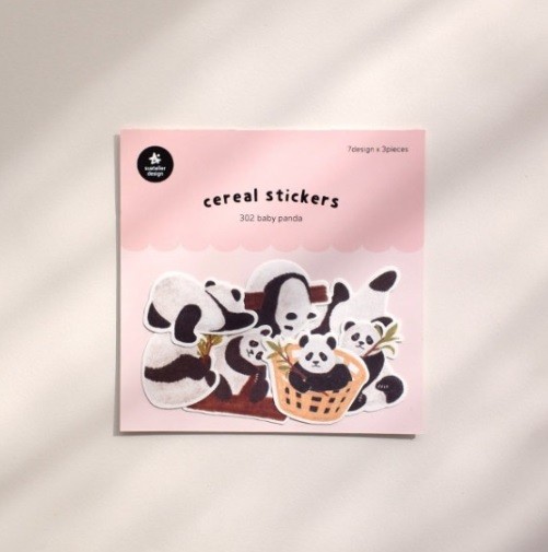 Kore Suatelier Cereal Stickers, Çıkartma – 302 baby panda