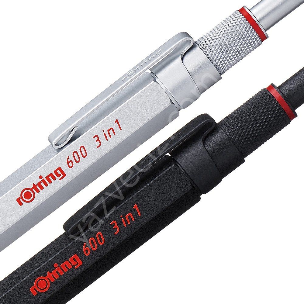 Rotring 600 3'ü 1 Arada Çoklu Kalem Gümüş