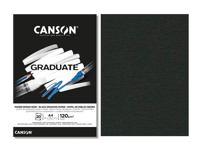 Canson Graduate 120 Gr  A4 Siyah Çizim Defteri