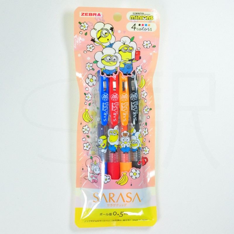Kampanyalı Zebra Sarasa Clip 4 Color 0.5 mm Minions Kalem Seti