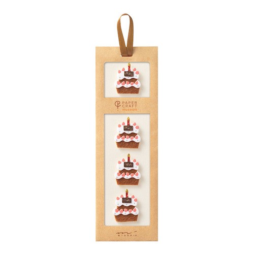 Midori Paper Craft Boyutlu Sticker Çıkartma - Doğum günü Pastası