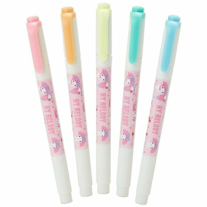 zebra mildliner my melody 5'li çift taraflı fosforlu kalem seti