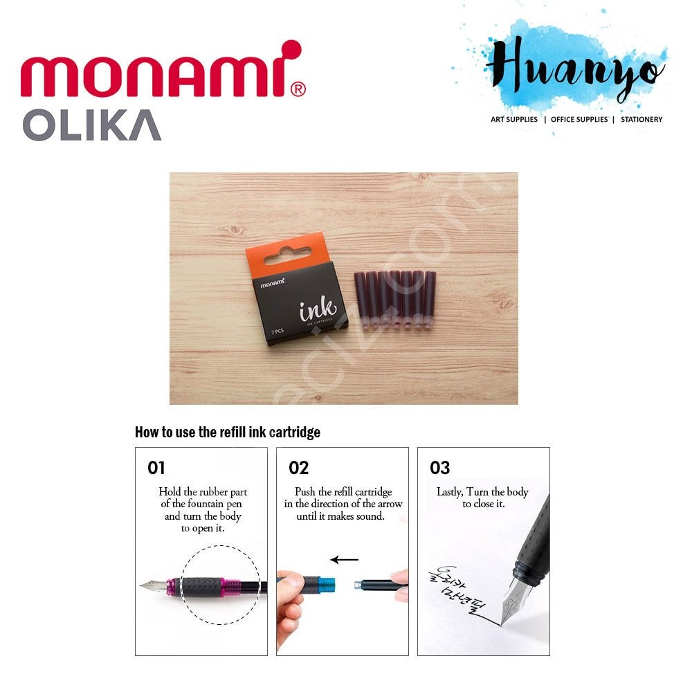 Monami Olika Dolma Kalem Kartuş Seti,Olive Renk,5'li,Standart Kartuş