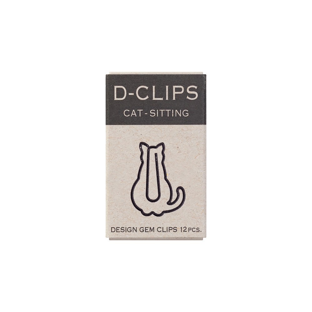 Midori D-CLIPS Mini Box Cat Sitting  12 adet Klips