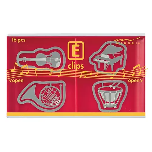 Midori Etching Clips Stationery Pattern Ataç Klips - Müzik Aleti