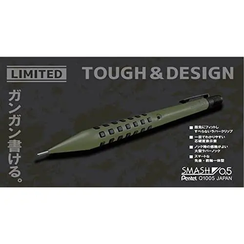 Pentel Smash Askeri Yeşil 0.5 Mekanik Versatil Limited Edition Kalem