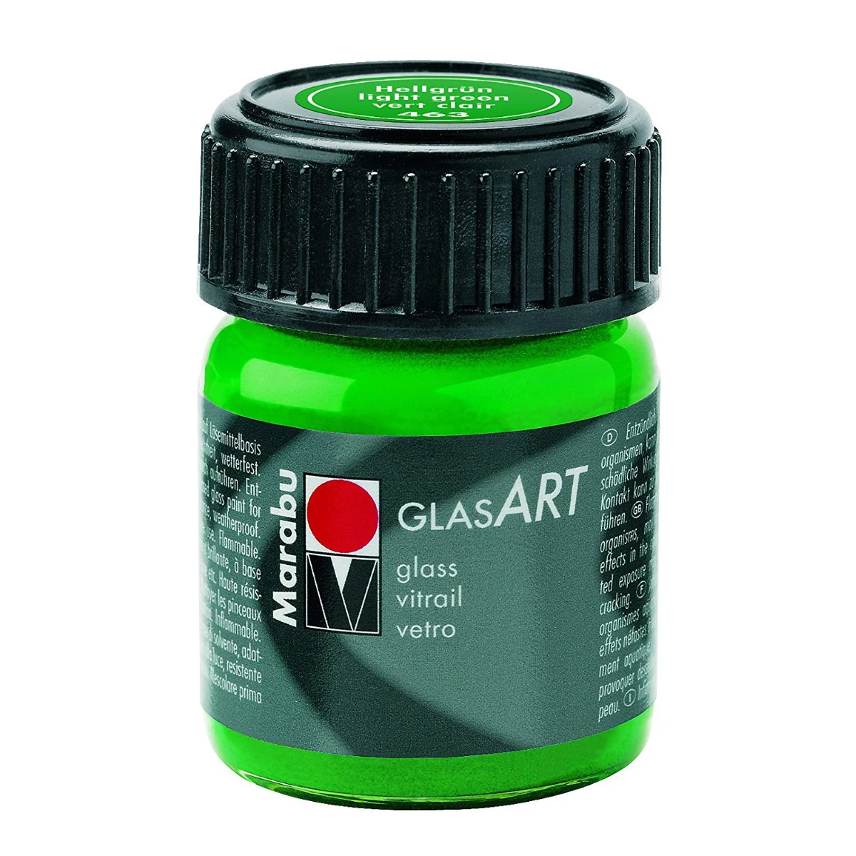 Kampanyalı Marabu Glass Art,Cam-Seramik-Vitray Boyası, 463 Light Green 