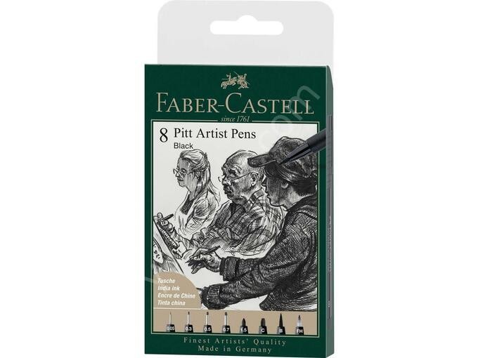 FABER PİTT ARTİST PEN 8Lİ SİYAH VE GRİ TONLAR