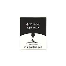 Sailor Siyah Mürekkep Kartuşları 12 adet