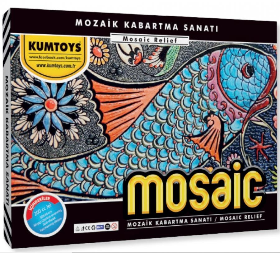  Kumtoys Jel Mozaik Kabartma Sanatı Balık Desenli 30x40