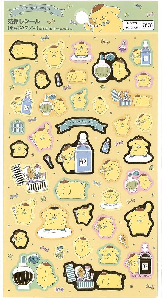 Japon Sanrio Pompompurin Evcil Hayvan Stickers Çıkartma