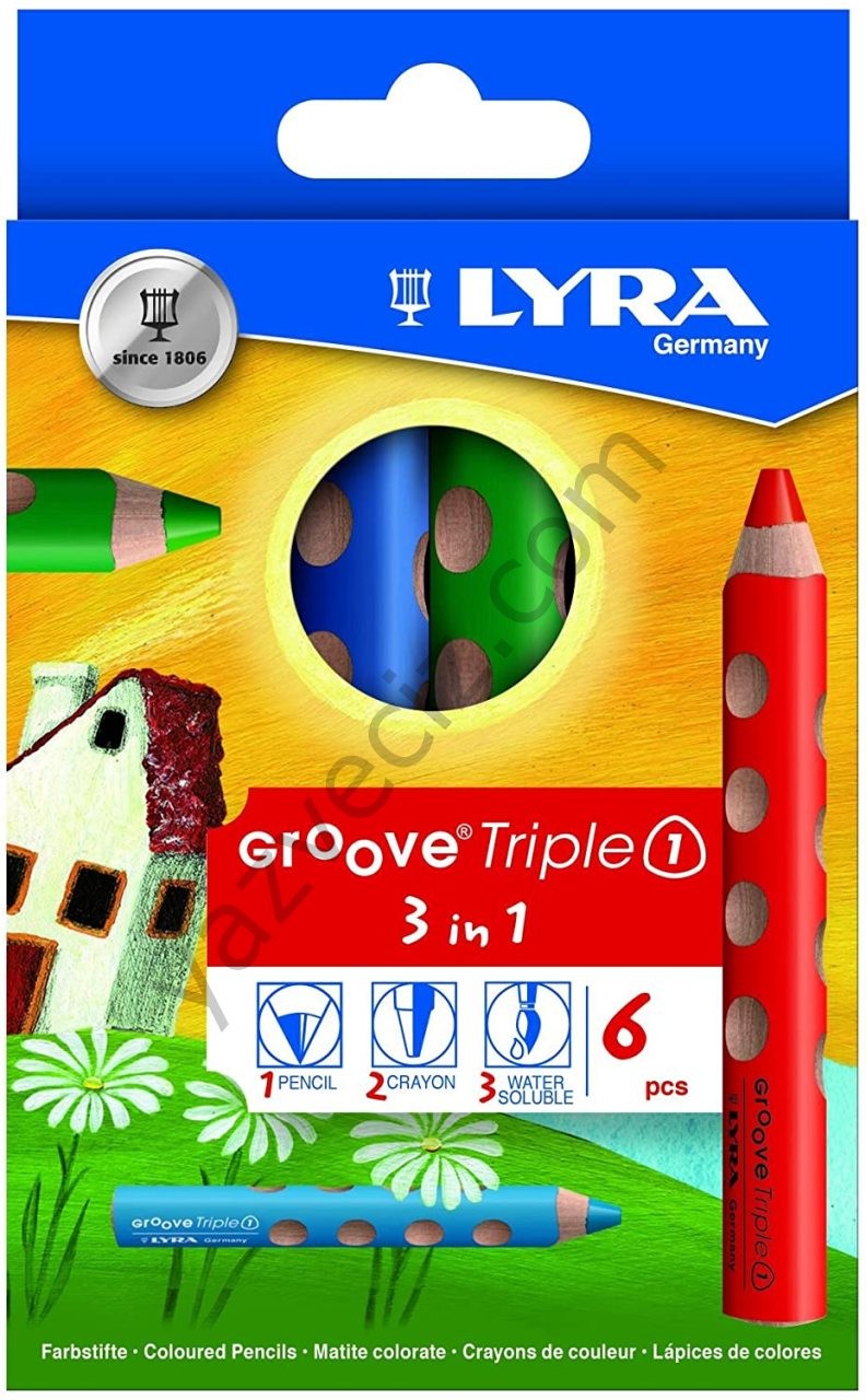 Lyra Groove Üçlü 3'ü 1 Arada Renkli Kalem Seti 6'lı Paket