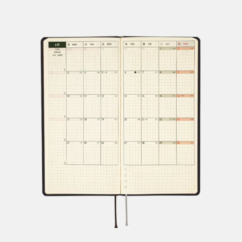 Kampanyalı Hobonichi Weeks Kağıt Serisi Siyah Pötikareli B6 Ajanda Defter