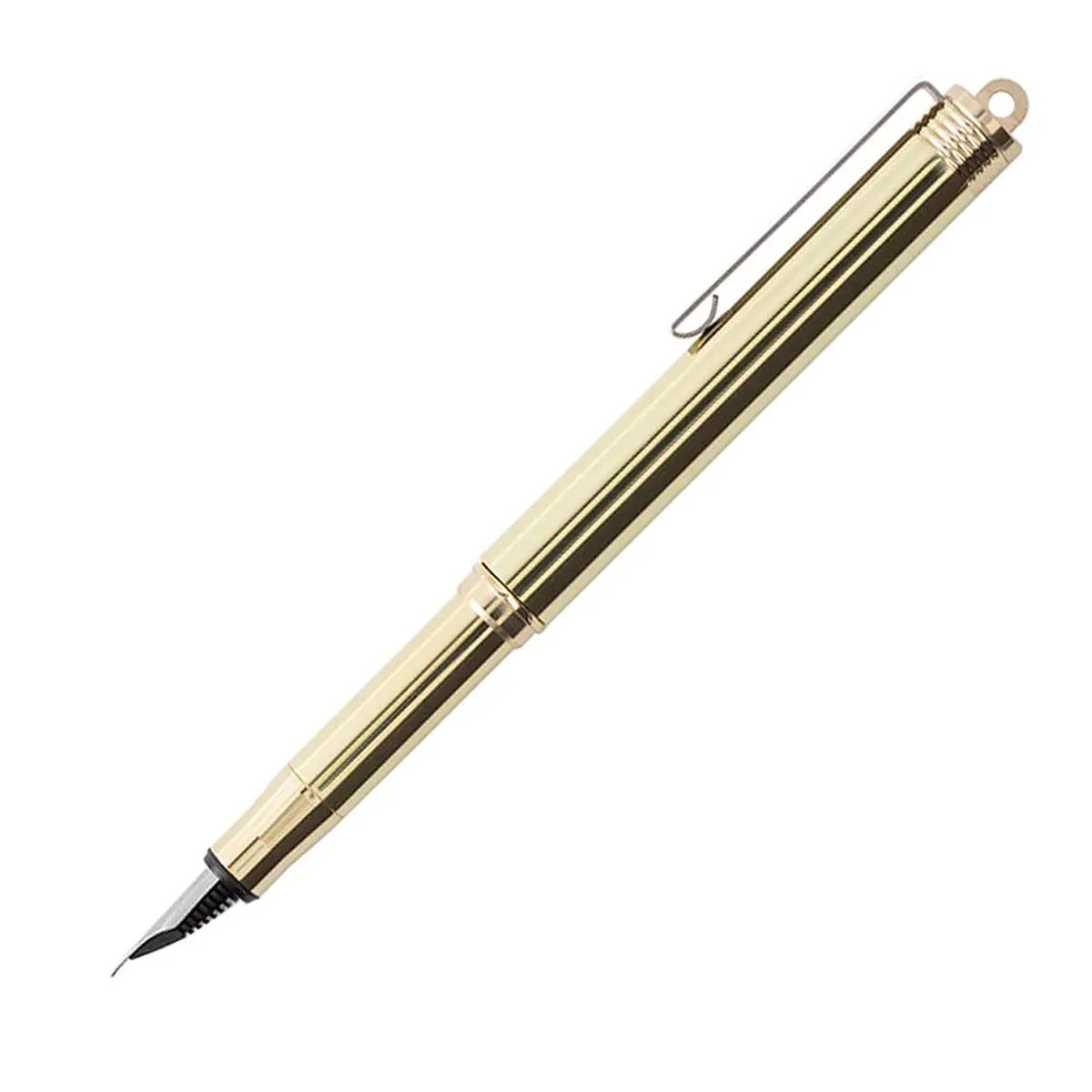 Traveler's Company Brass Fountain Pen  Dolma Kalem Masif Pirinç F Uç