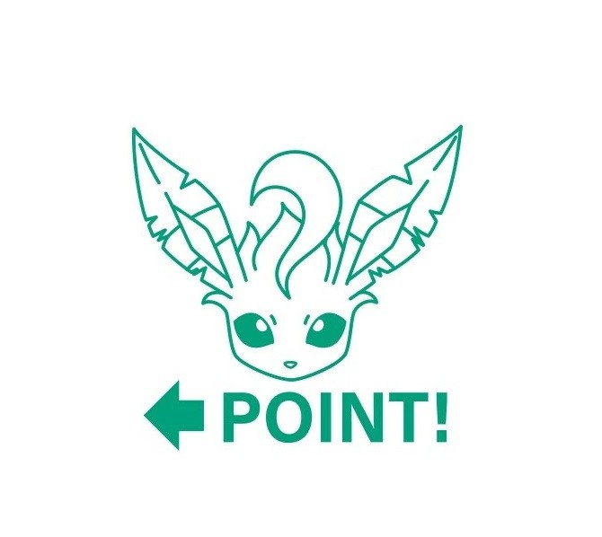 Pokemon Mini Pon Damgası Leafeon POINT - Mürekkep rengi: Yeşil