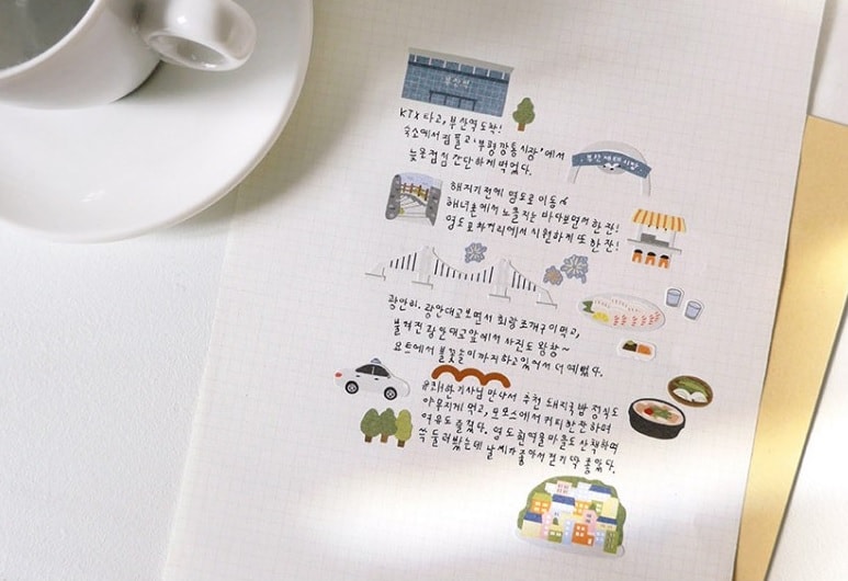  Kore Suatelier Design Sticker Çıkartma - 1151 travel in Busan