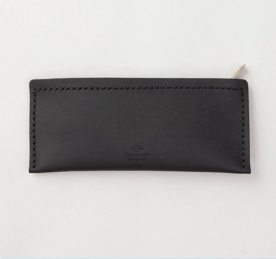 Traveler's Company Leather Pen Case Medium Black - Kalem Kutusu