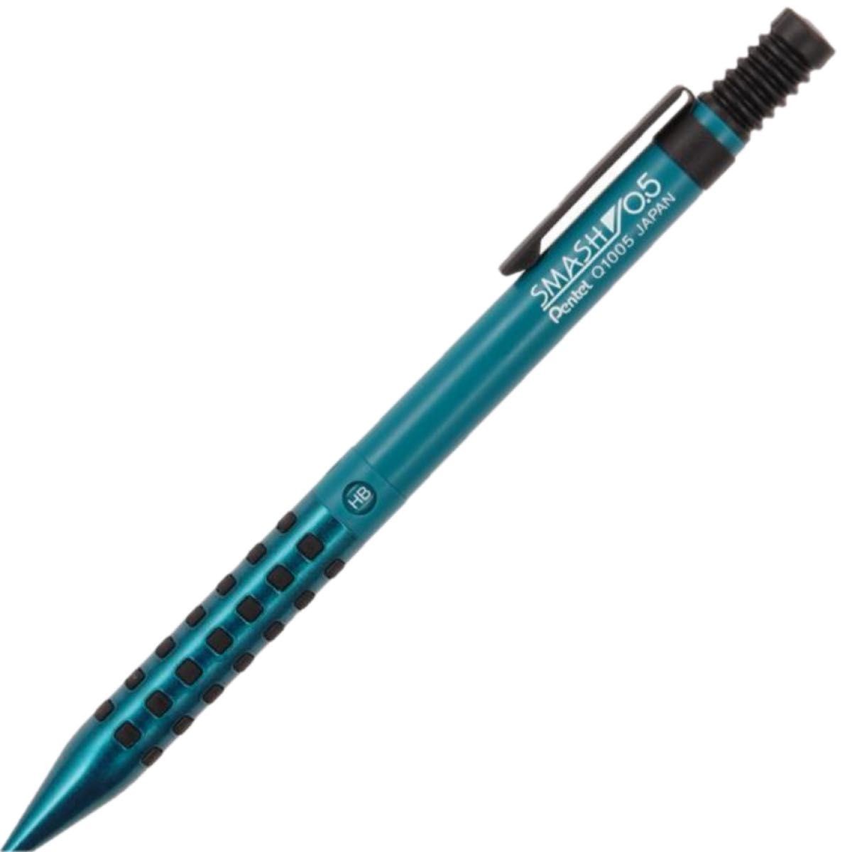 Pentel Smash 0.5mm Mekanik Kurşun Kalem [Q1005-ATFKS] Kılıflı -Siyah Turkuaz
