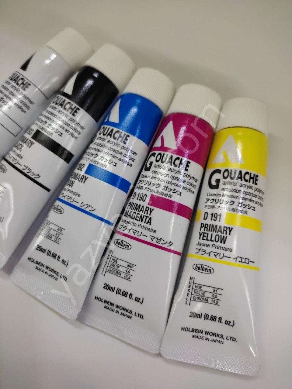 Holbein Profesyonel 5'li Primary Color Akrilik Guaj Seti
