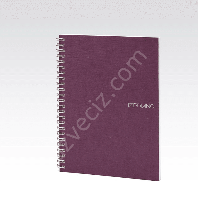 Fabriano Ecoqua Lined Stone A5 Çizgili Spiral Defter- Mor