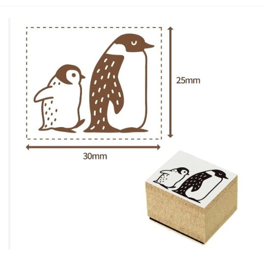 Shachihata  Zanaat damgası Penguen deseni 2. baskı 25×30mm