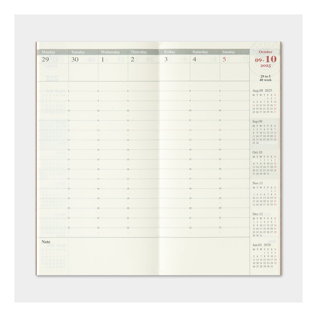 Traveler's Company Noteboook 2025 - refill defter