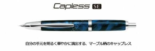 Kampanyalı Pilot Capless Marble Dolma Kalem,F Uç,Mavi Renk, SE Marble Blue Mermer Desen