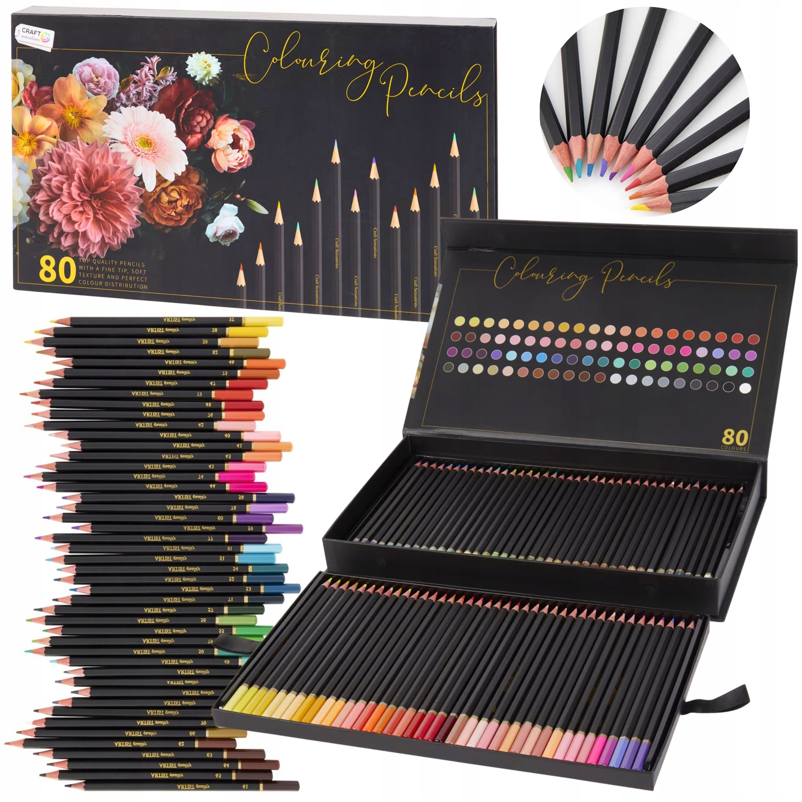 Colouring Pencils Profesyonel Kuru Boya Kalem Seti 80 ad