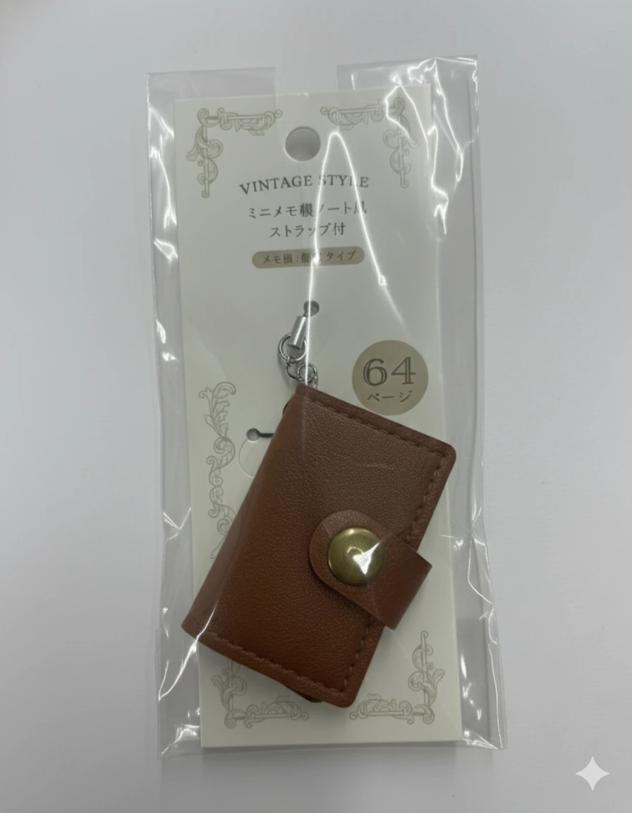 Vintage Style Mini Defter Charm - Kahve