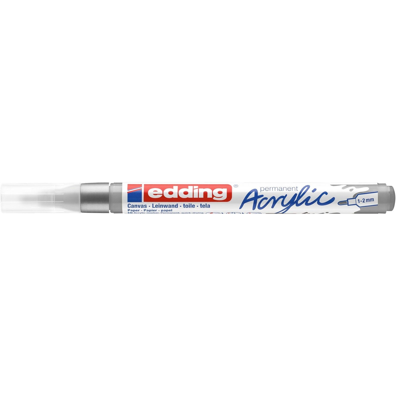 Edding 5300 Akrilik Markör 1-2mm Yuvarlak Uç - Gümüş 923