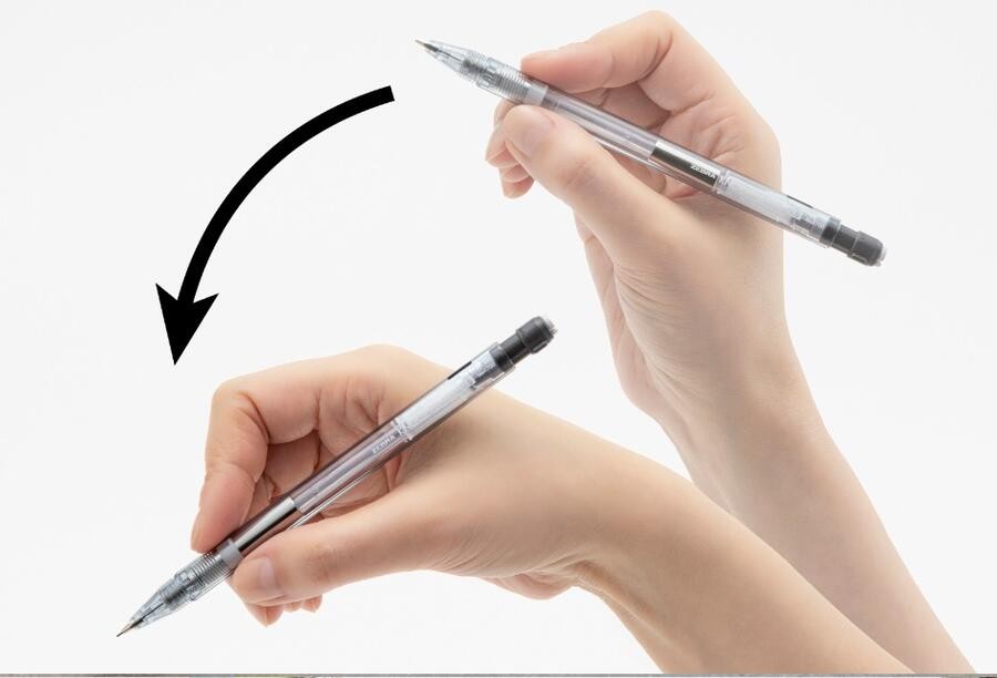 Zebra Knock Pencil Sallamalı Uç Çıkartan Versatil Mekanik Kalem 0.5 mm - Saydam Gri