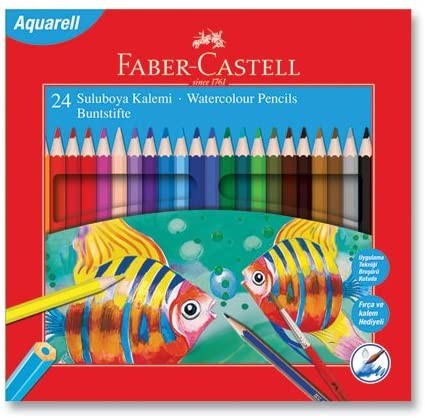 Faber Castell Karton Kutu Aquarel Boya Kalemi 24 Renk