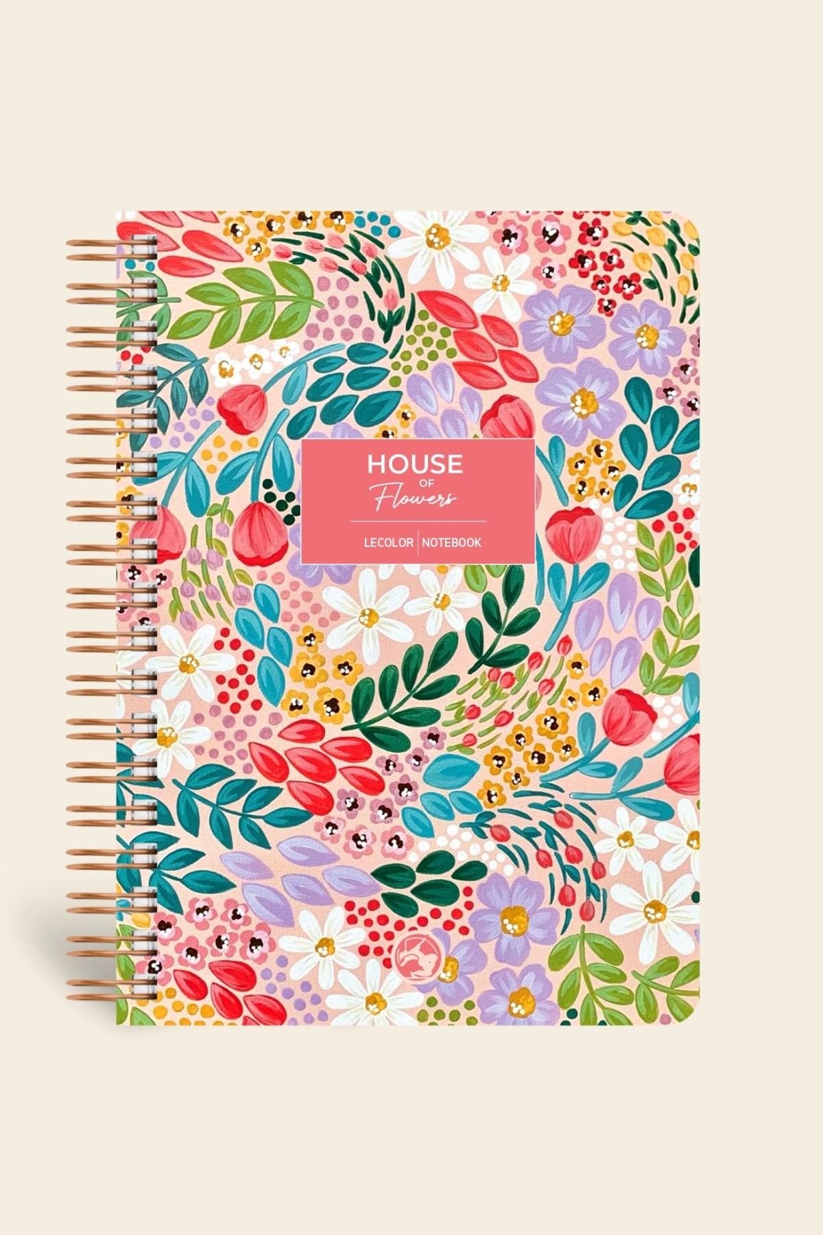 LE COLOR Botanical Spiralli Defter Kareli Kırmızı 