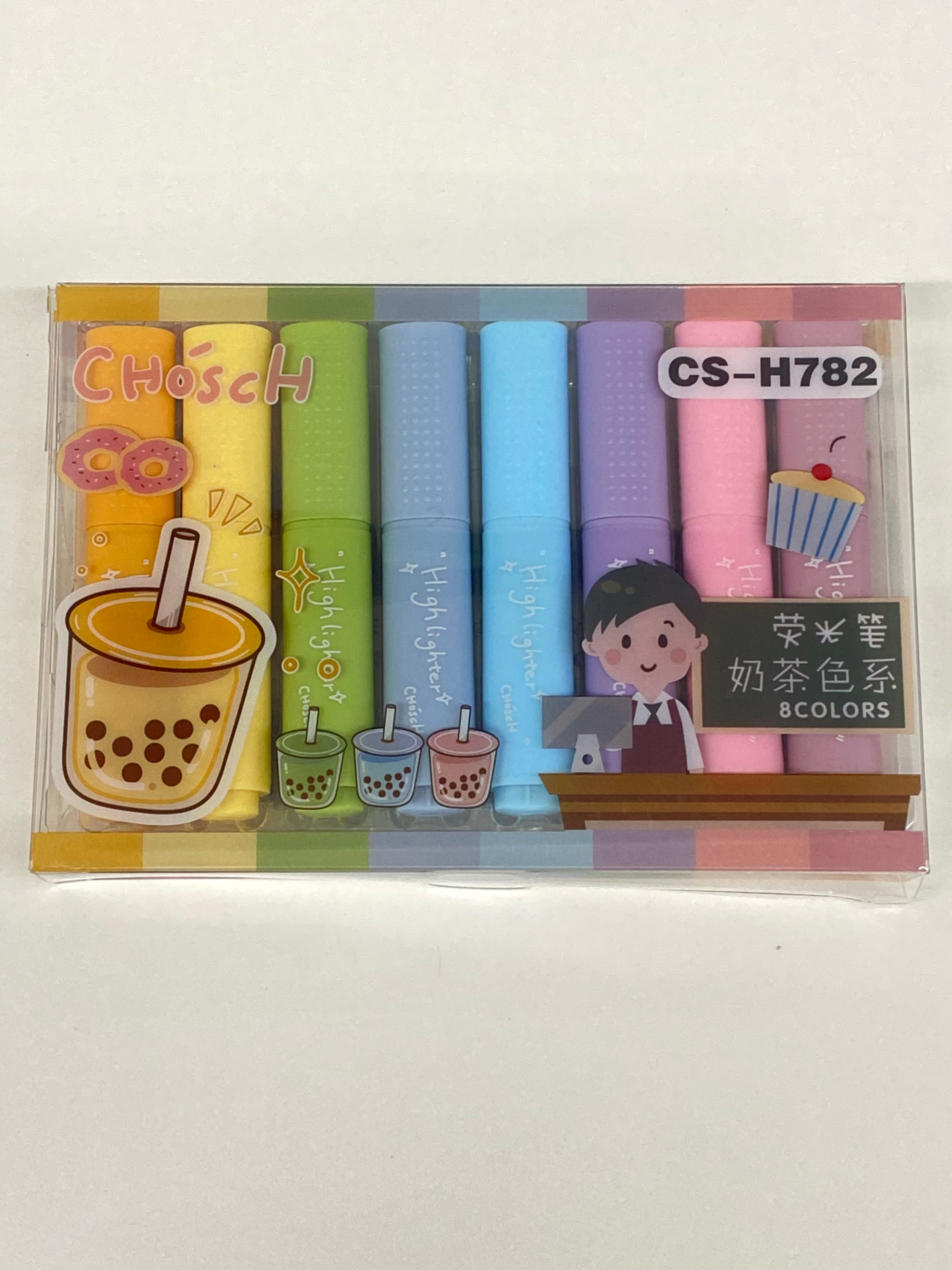 Bubble Tea , 8'li  Pastel  Renkler Highlighter Fosforlu Kalem Seti