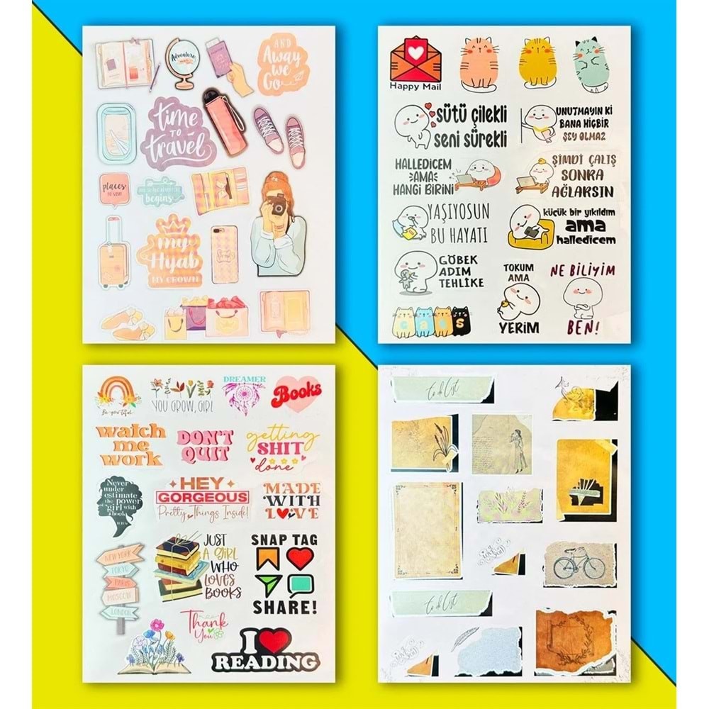 My DIY Sticker Book 24 * 17 cm 16 Sayfa Özel Tasarım Rengarenk Sticker Kitabı