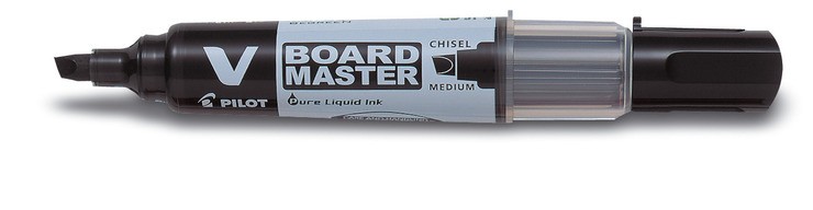 Pilot V-Board Master Kesik Uçlu Orta Siyah Beyaz Takta Kalemi