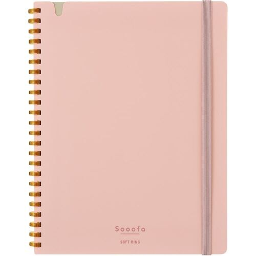 KOKUYO Soft Ring , Pastel Pembe , Kareli A5 80 Yaprak Defter