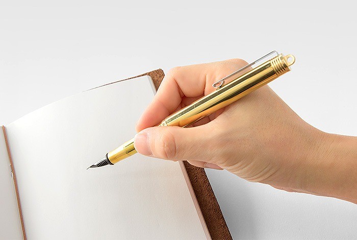 Traveler's Company Brass Fountain Pen  Dolma Kalem Masif Pirinç F Uç