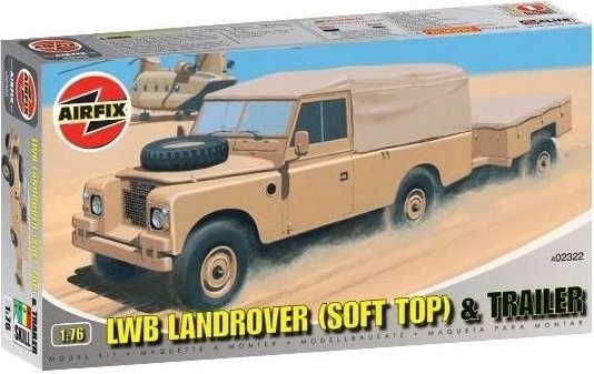 Airfix 02322 LWB Landrover (Yumuşak Üst) ve Römork Maket