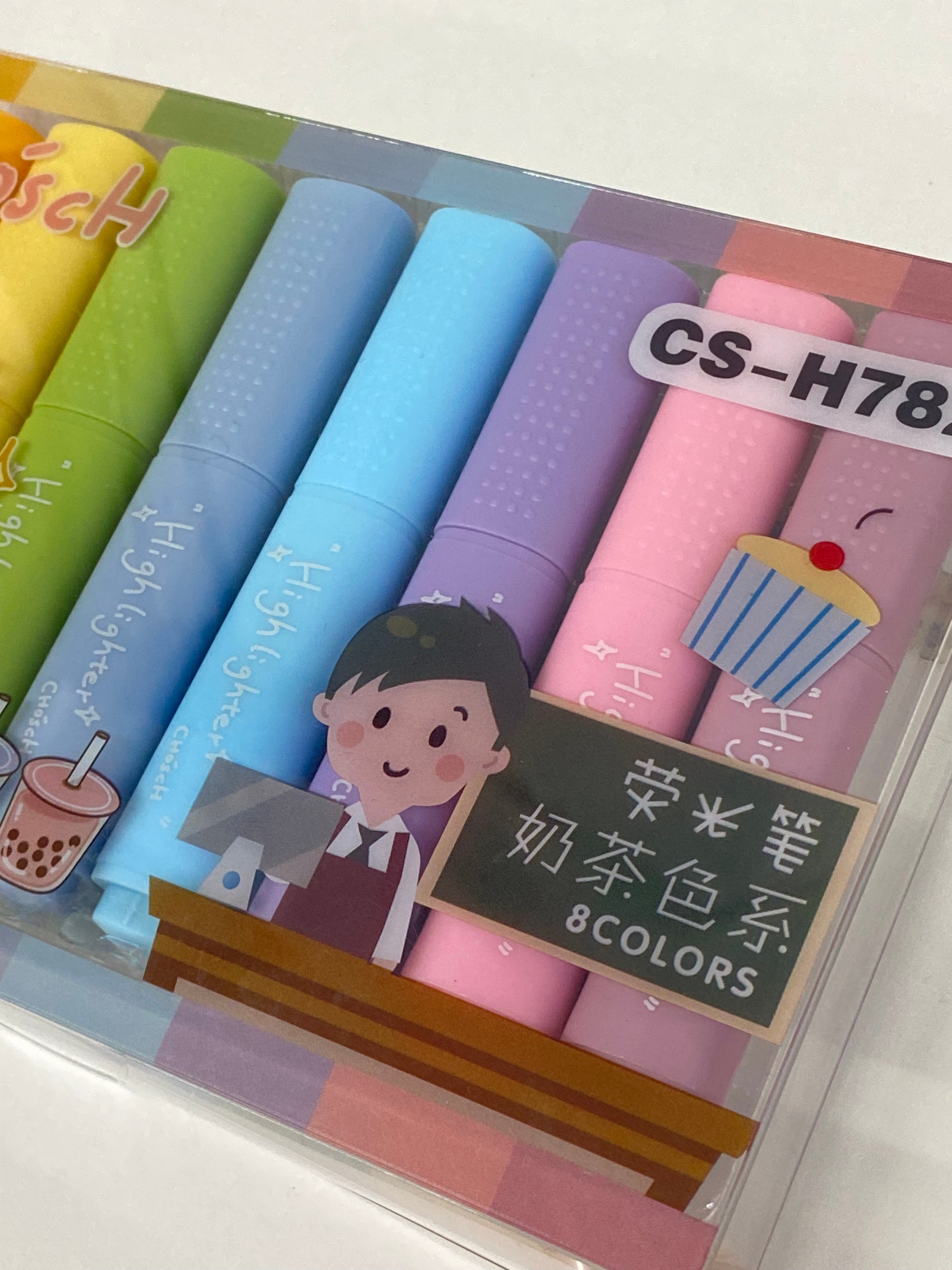 Bubble Tea , 8'li  Pastel  Renkler Highlighter Fosforlu Kalem Seti