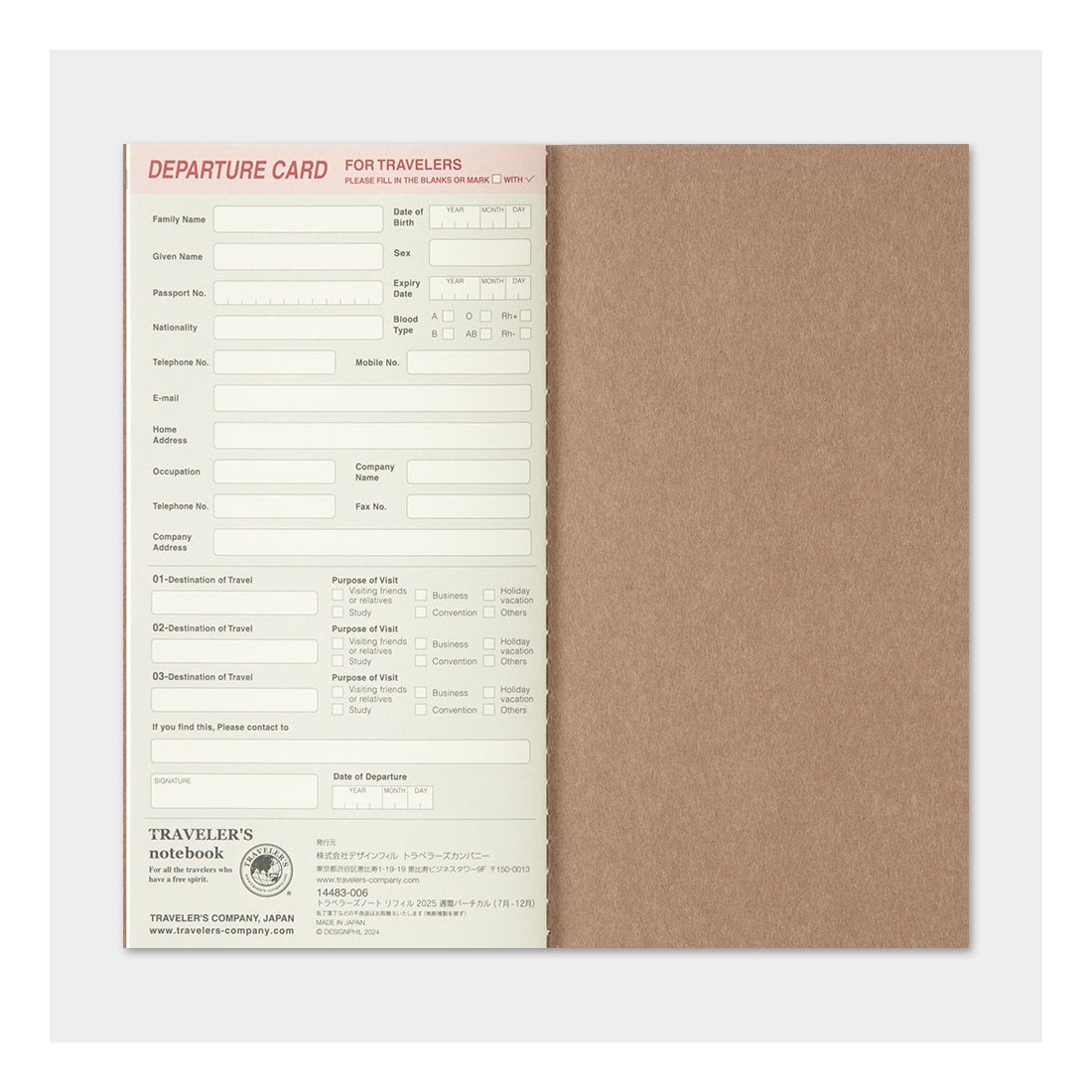 Traveler's Company Noteboook 2025 - refill defter