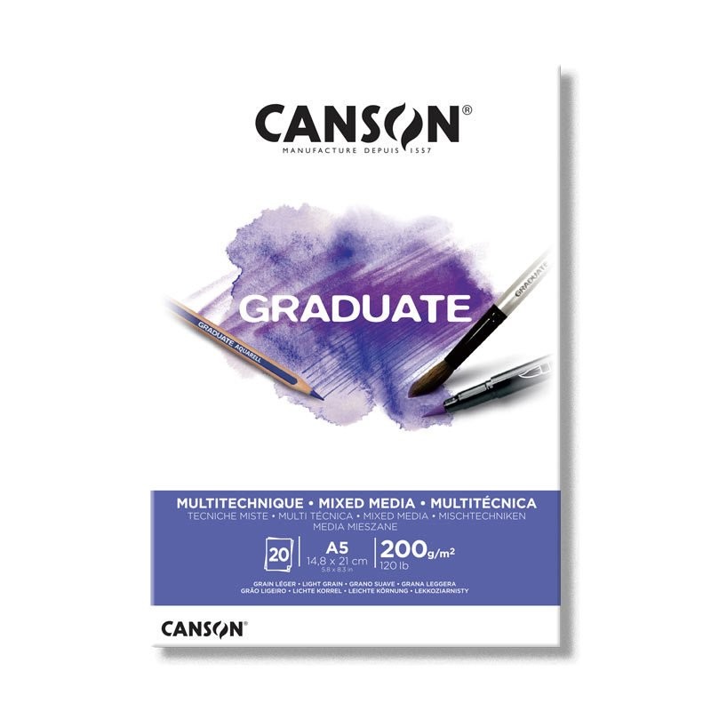 Canson  Graduate Karışık Medya Beyaz 200 Gr  A5