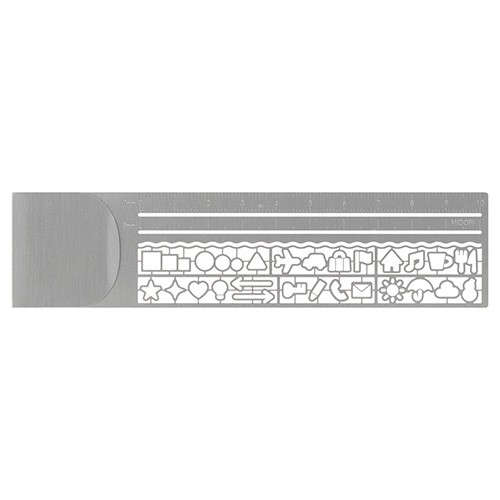 Midori Clip Ruler Dekoratif gümüş Pirinç Şablon Cetvel