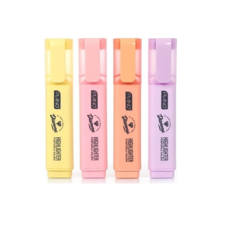Pıano 4'lü  Pastel Fosforlu Kalem Seti