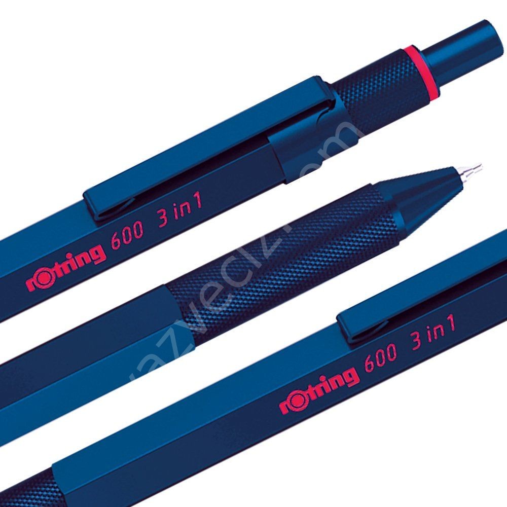 Rotring 600 3'ü 1 Arada Çoklu Kalem Demir Mavi